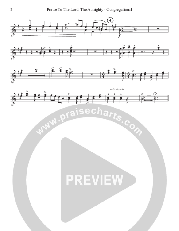 Praise To The Lord The Almighty (Congregational Version) Trumpet 1,2 (John Adams)