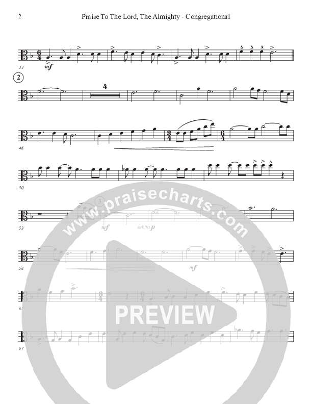 Praise To The Lord The Almighty (Congregational Version) Viola (John Adams)