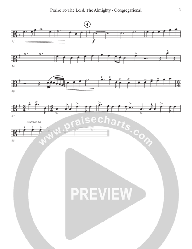 Praise To The Lord The Almighty (Congregational Version) Viola (John Adams)
