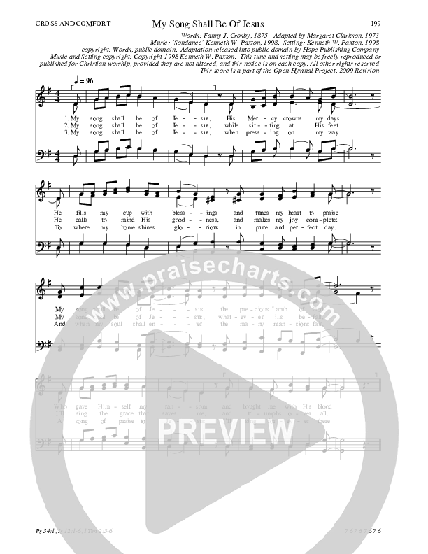 My Song Shall Be Of Jesus Hymn Sheet (SATB) (Traditional Hymn)