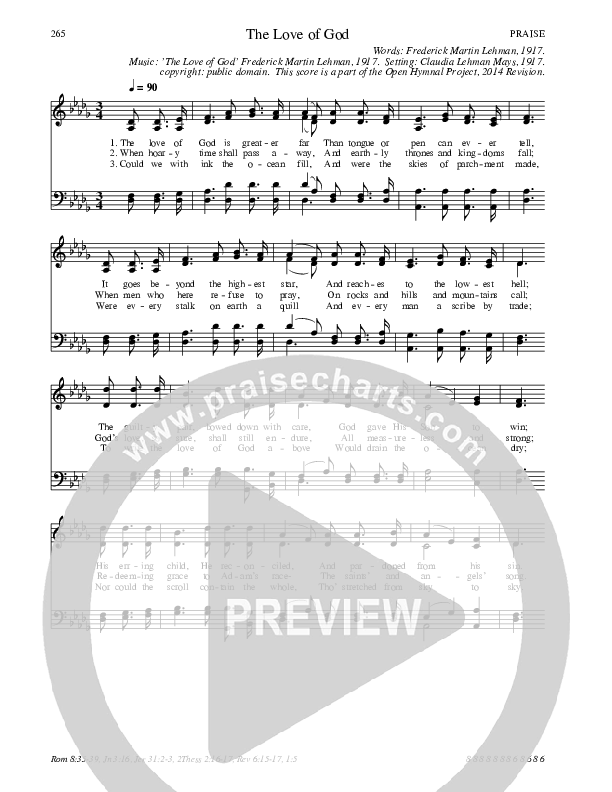 The Love Of God Hymn Sheet (SATB) (Traditional Hymn)