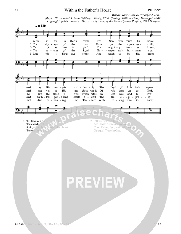 Within The Father’s House Hymn Sheet (SATB) (Traditional Hymn)
