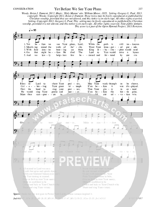 Yet Before We See Your Plans Hymn Sheet (SATB) (Traditional Hymn)