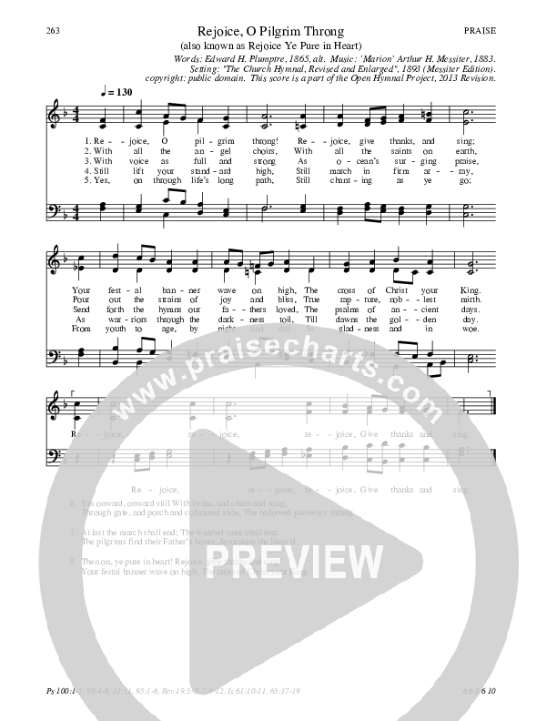 Rejoice O Pilgrim Throng Hymn Sheet (SATB) (Traditional Hymn)