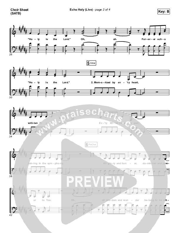 Echo Holy Choir Sheet (SATB) (Red Rocks Worship)