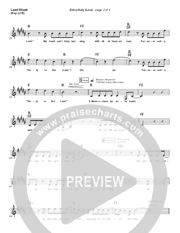Echo Holy Lead Sheet (Melody) (Red Rocks Worship)