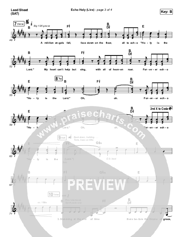 Echo Holy Lead Sheet (SAT) (Red Rocks Worship)