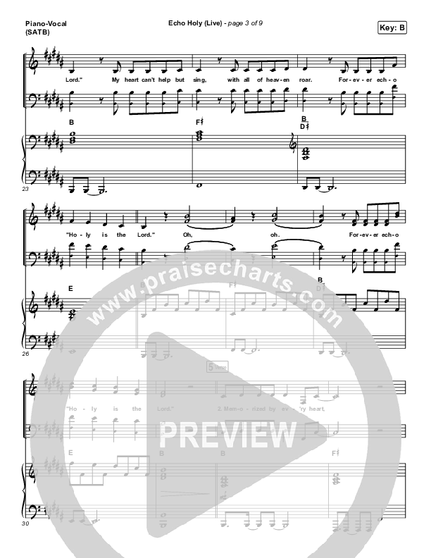 Echo Holy Piano/Vocal (SATB) (Red Rocks Worship)