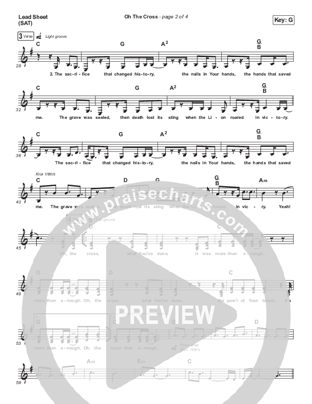 Oh The Cross Lead Sheet (SAT) (Circuit Rider Music)