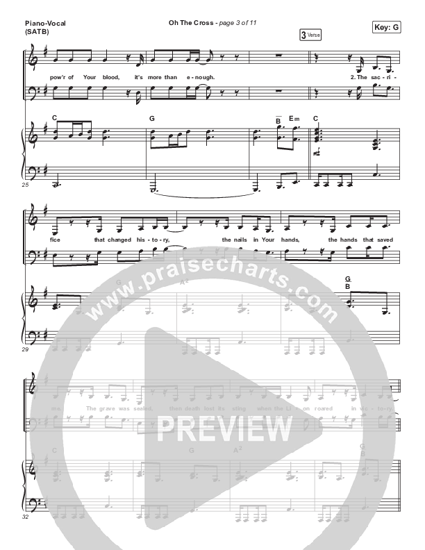 Oh The Cross Piano/Vocal (SATB) (Circuit Rider Music)