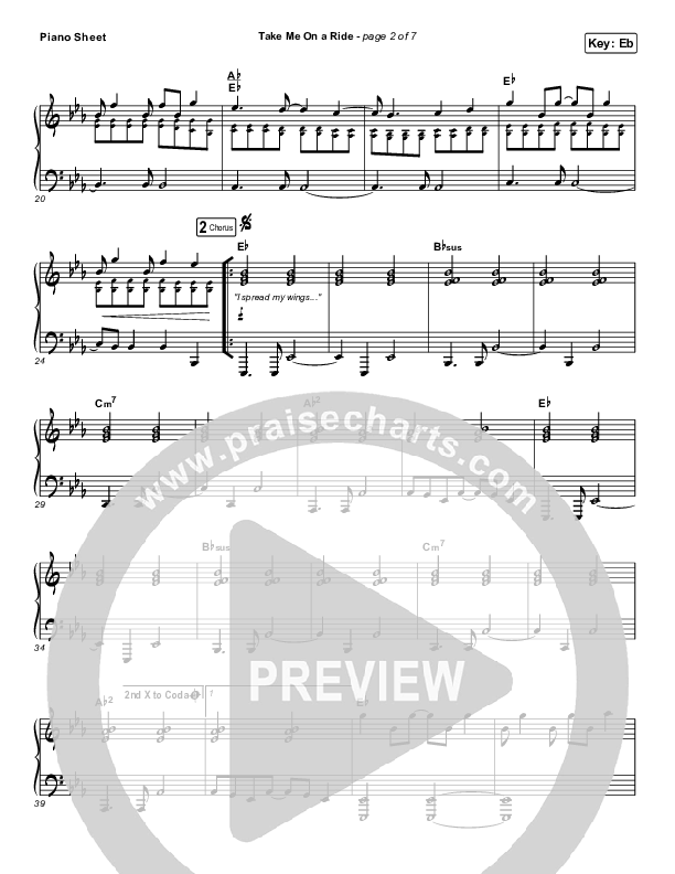 Take Me On A Ride Piano Sheet (We The Kingdom)