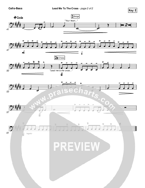 Lead Me To The Cross Cello/Bass (Chris And Conrad)