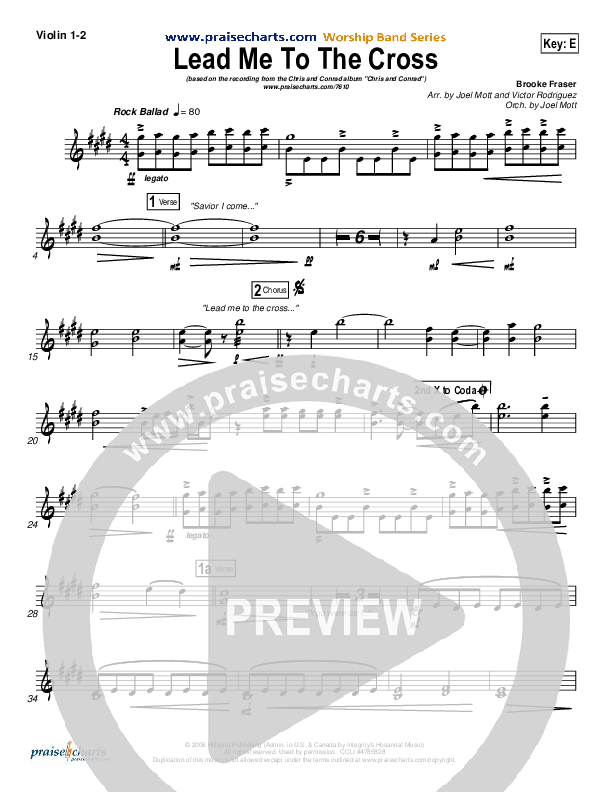 Lead Me To The Cross Violin 1/2 (Chris And Conrad)