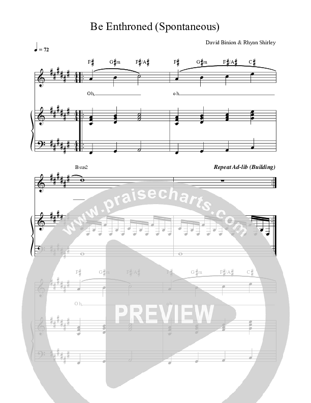 Be Enthroned (Spontaneous) Lead & Piano (REVERE / David & Nicole Binion)