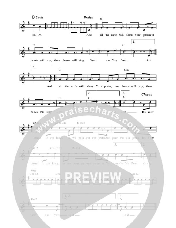 Great Are You Lord Lead Sheet (REVERE / Mark Barlow / MDSN)