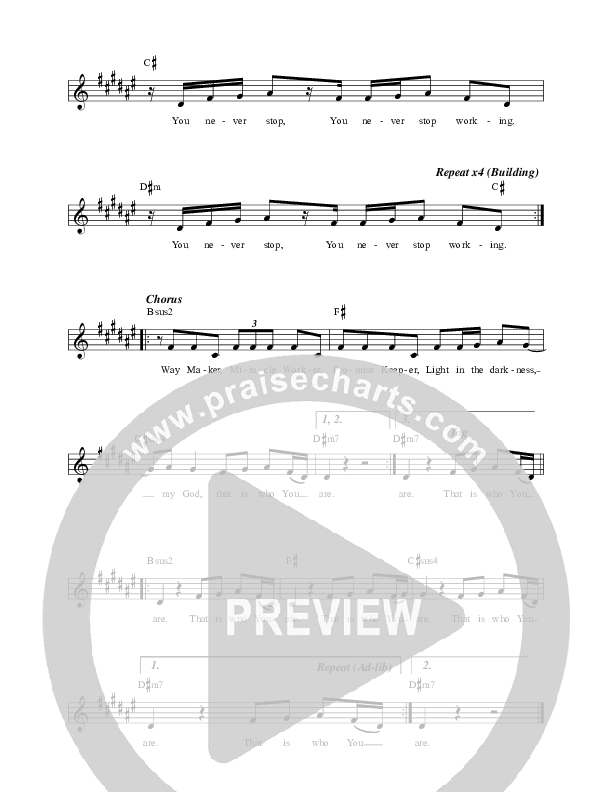 Way Maker (Abres Caminos) Lead Sheet (REVERE / David & Nicole Binion / Phil Thompson)