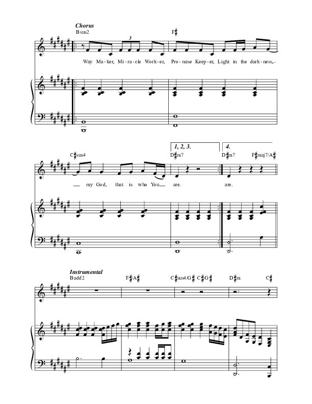 Way Maker (Abres Caminos) Piano/Vocal (REVERE / David & Nicole Binion / Phil Thompson)