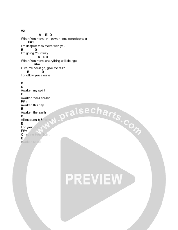 My Awakening Chord Chart (Canyon Hills Worship / Clay Finnesand)