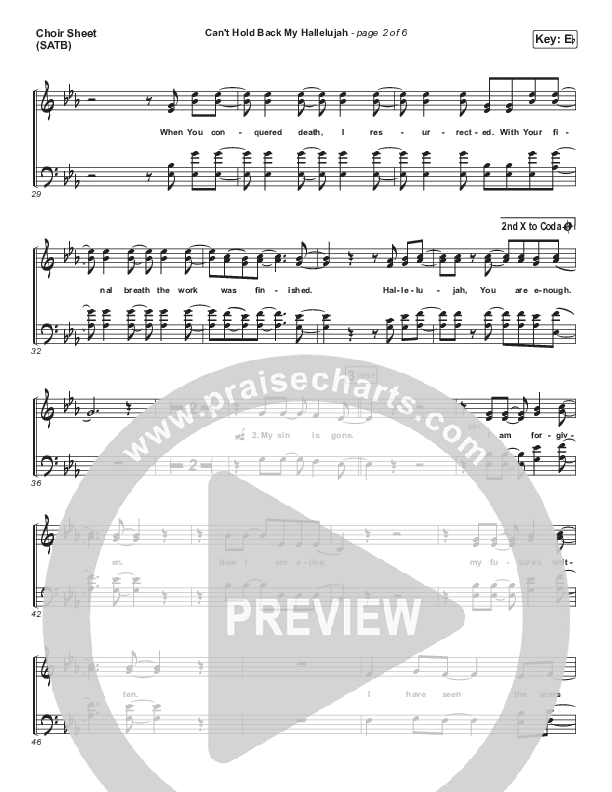 Can’t Hold Back My Hallelujah Choir Sheet (SATB) (Brittani Scott)