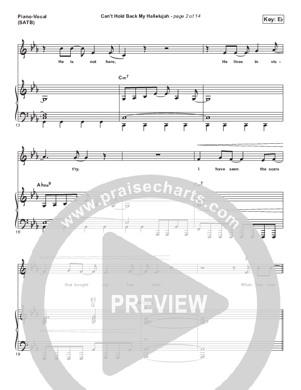 Can’t Hold Back My Hallelujah Piano/Vocal (SATB) (Brittani Scott)