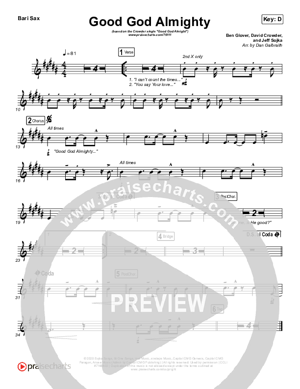 Good God Almighty Bari Sax (Crowder)