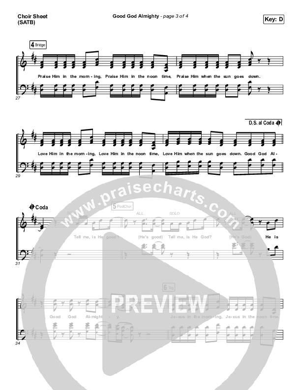 Good God Almighty Choir Sheet (SATB) (Crowder)