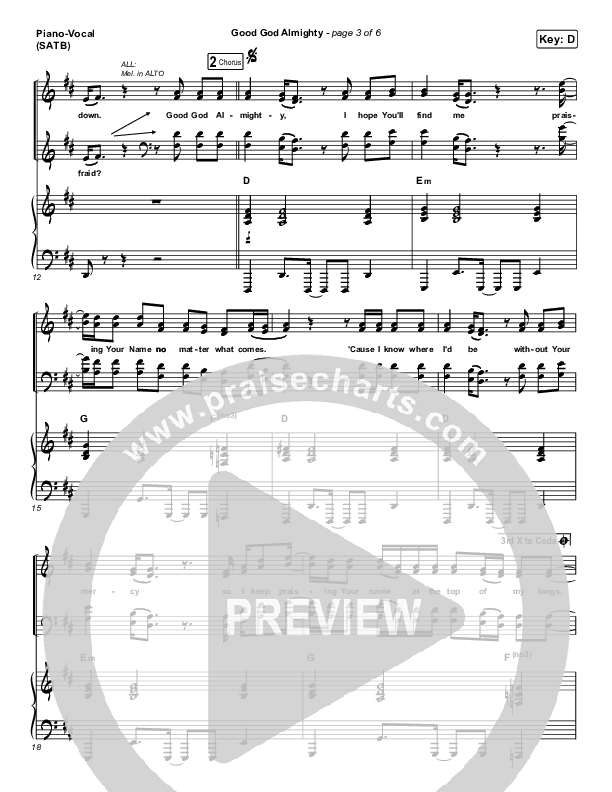 Good God Almighty Piano/Vocal (SATB) (Crowder)