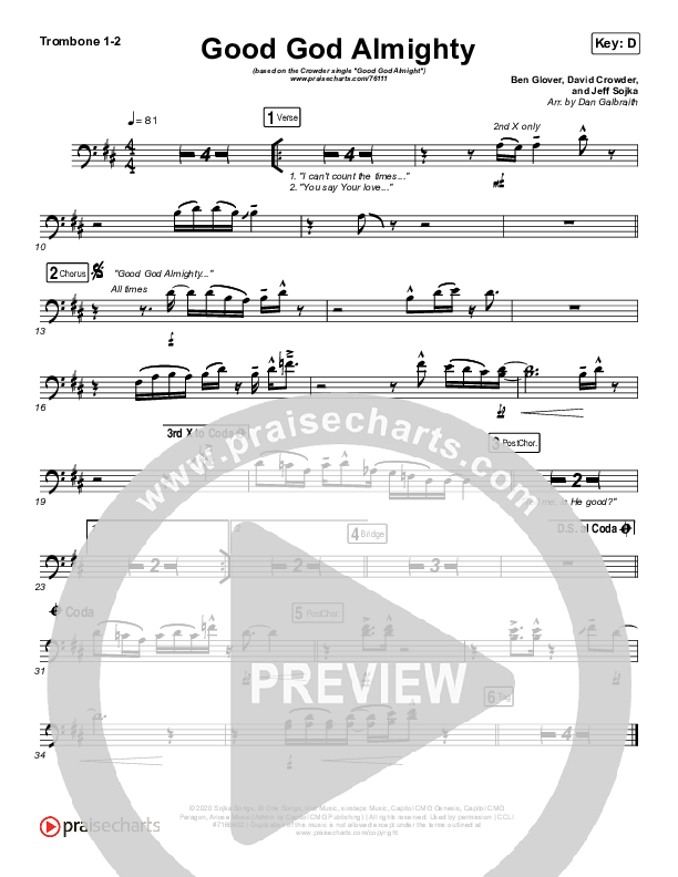 Good God Almighty Trombone 1/2 (Crowder)