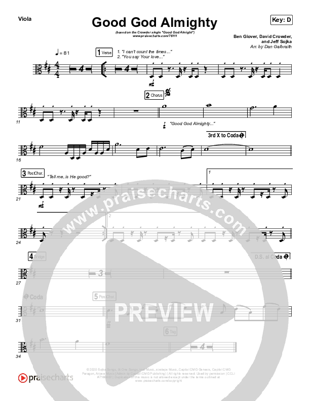 Good God Almighty Viola (Crowder)