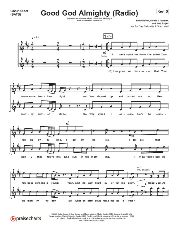 Good God Almighty (Radio) Choir Vocals (SATB) (Crowder)