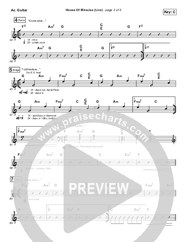 House Of Miracles (Live) Acoustic Guitar (Brandon Lake)