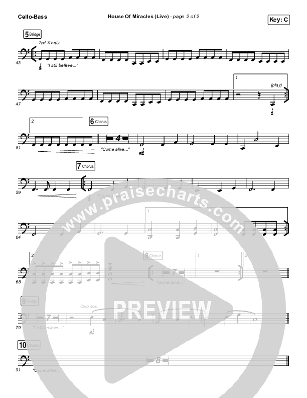 House Of Miracles (Live) Cello/Bass (Brandon Lake)