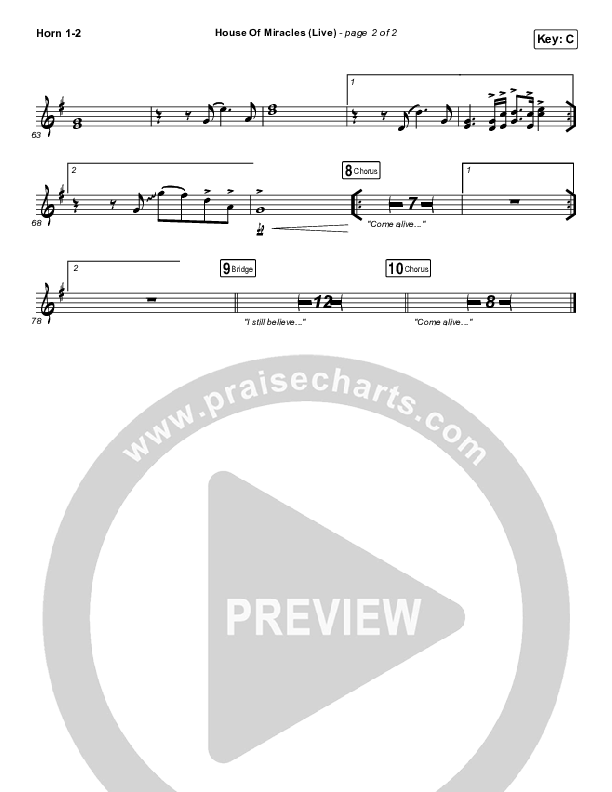 House Of Miracles (Live) French Horn 1/2 (Brandon Lake)