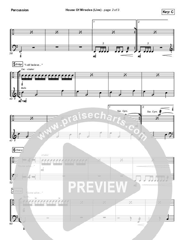 House Of Miracles (Live) Percussion (Brandon Lake)