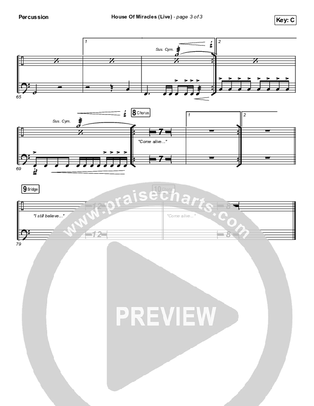 House Of Miracles (Live) Percussion (Brandon Lake)