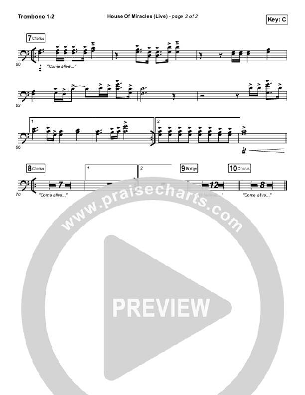 House Of Miracles (Live) Trombone 1/2 (Brandon Lake)