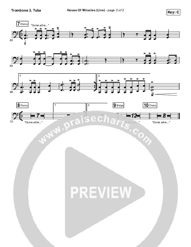 House Of Miracles (Live) Trombone 3/Tuba (Brandon Lake)