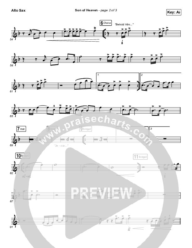 Son Of Heaven (Live) Alto Sax (Brandon Lake / Matt Maher / Dante Bowe)