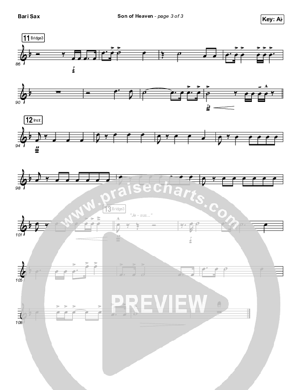 Son Of Heaven (Live) Bari Sax (Brandon Lake / Matt Maher / Dante Bowe)