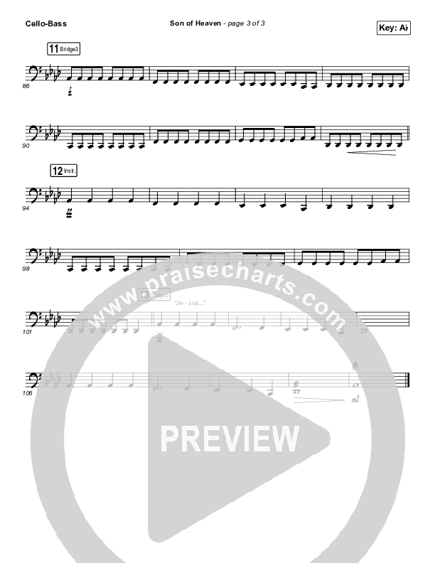 Son Of Heaven (Live) Cello/Bass (Brandon Lake / Matt Maher / Dante Bowe)