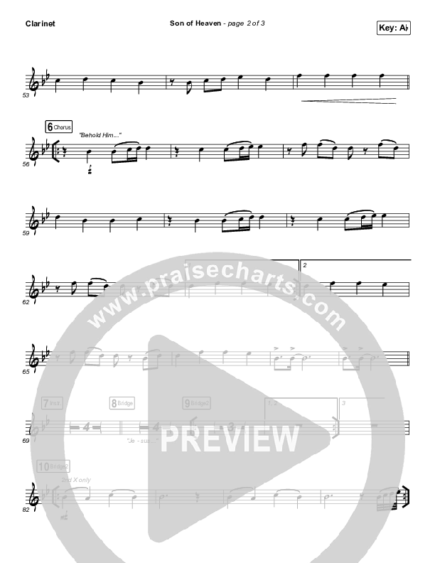 Son Of Heaven (Live) Clarinet (Brandon Lake / Matt Maher / Dante Bowe)