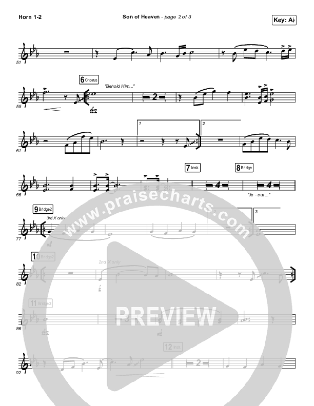 Son Of Heaven (Live) French Horn 1/2 (Brandon Lake / Matt Maher / Dante Bowe)