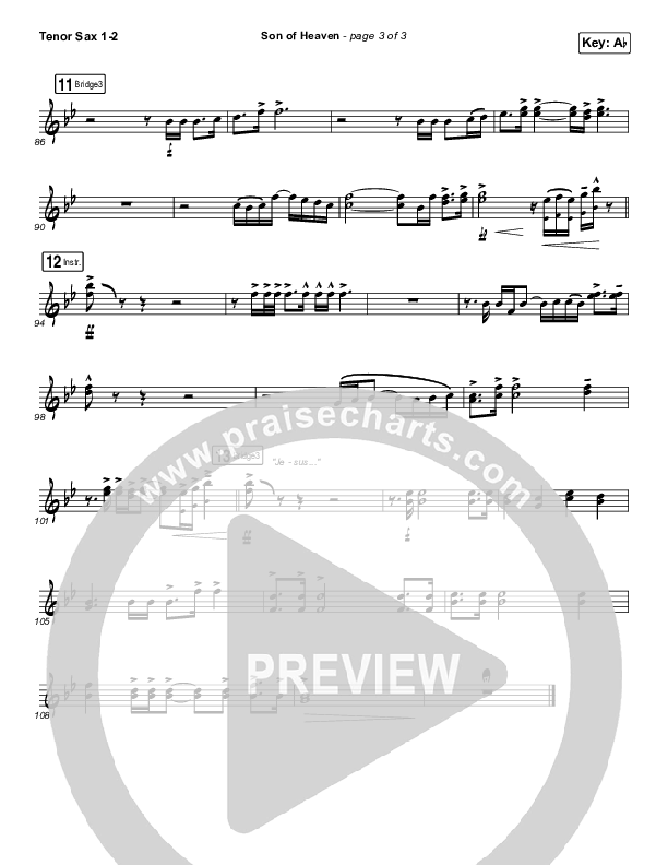 Son Of Heaven (Live) Tenor Sax 1/2 (Brandon Lake / Matt Maher / Dante Bowe)