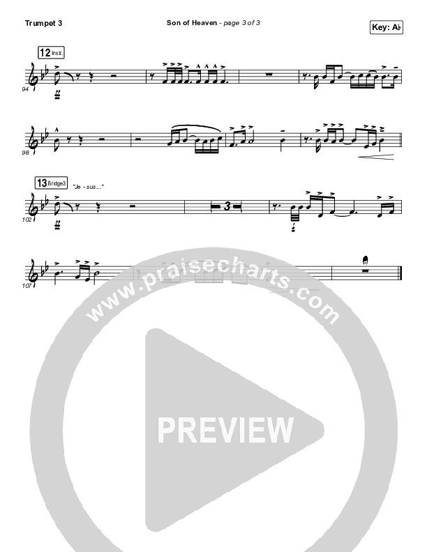 Son Of Heaven (Live) Trumpet 3 (Brandon Lake / Matt Maher / Dante Bowe)