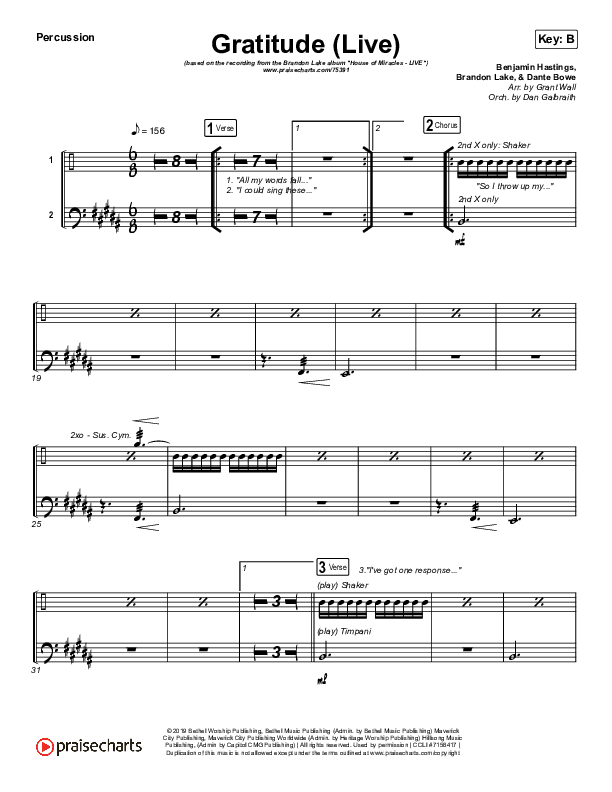 Living Sacrifice (Live) Chords PDF (Brandon Lake) - PraiseCharts