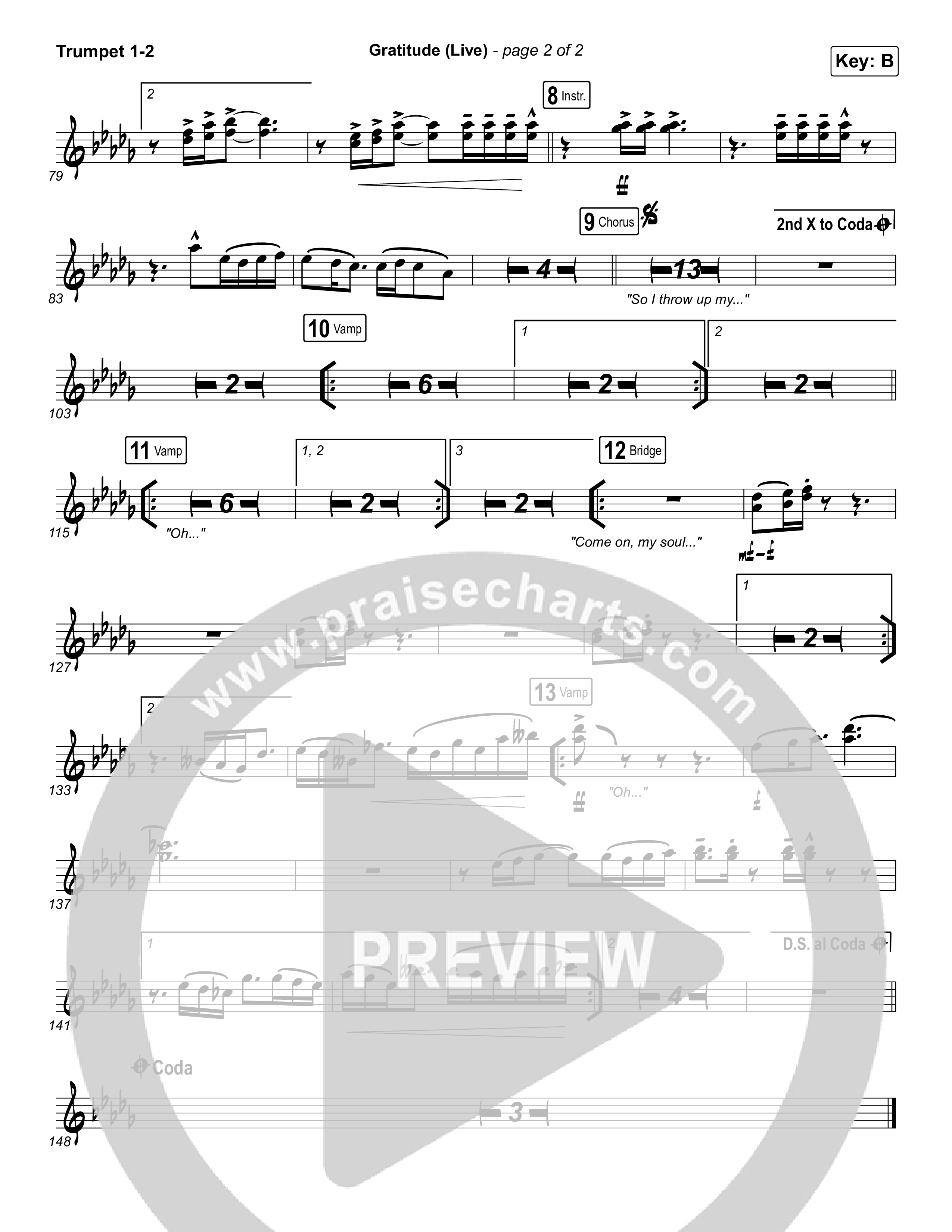 Gratitude (Live) Trumpet 1,2 (Brandon Lake)