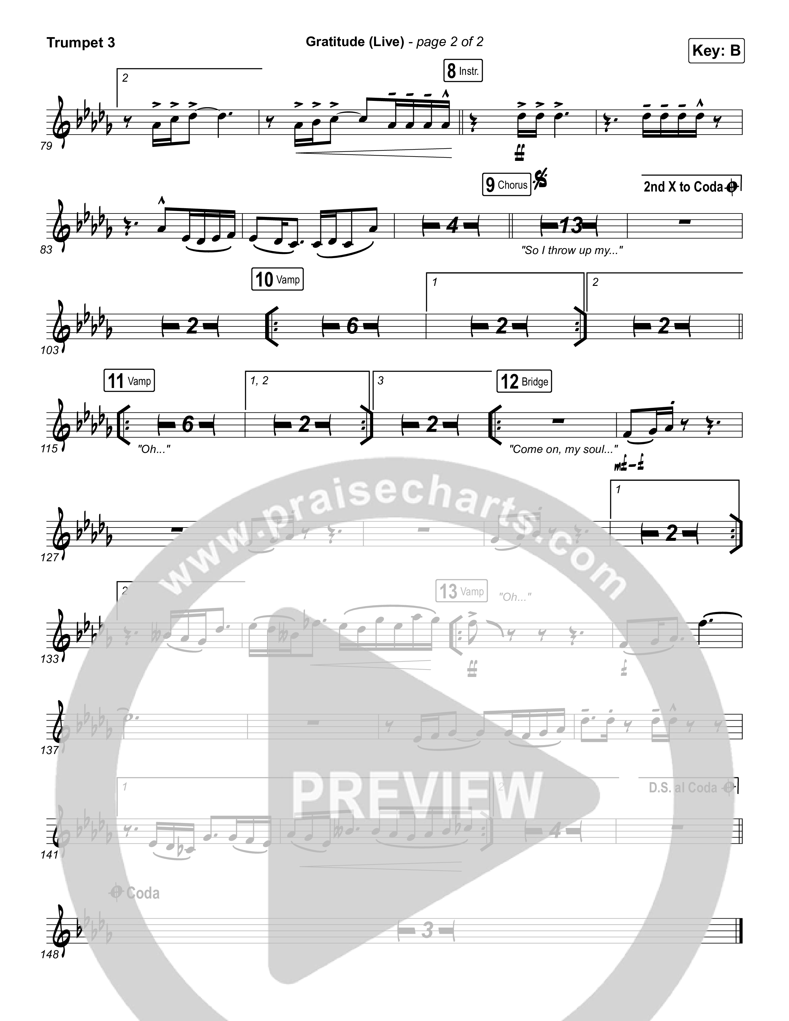 Gratitude (Live) Trumpet 3 (Brandon Lake)