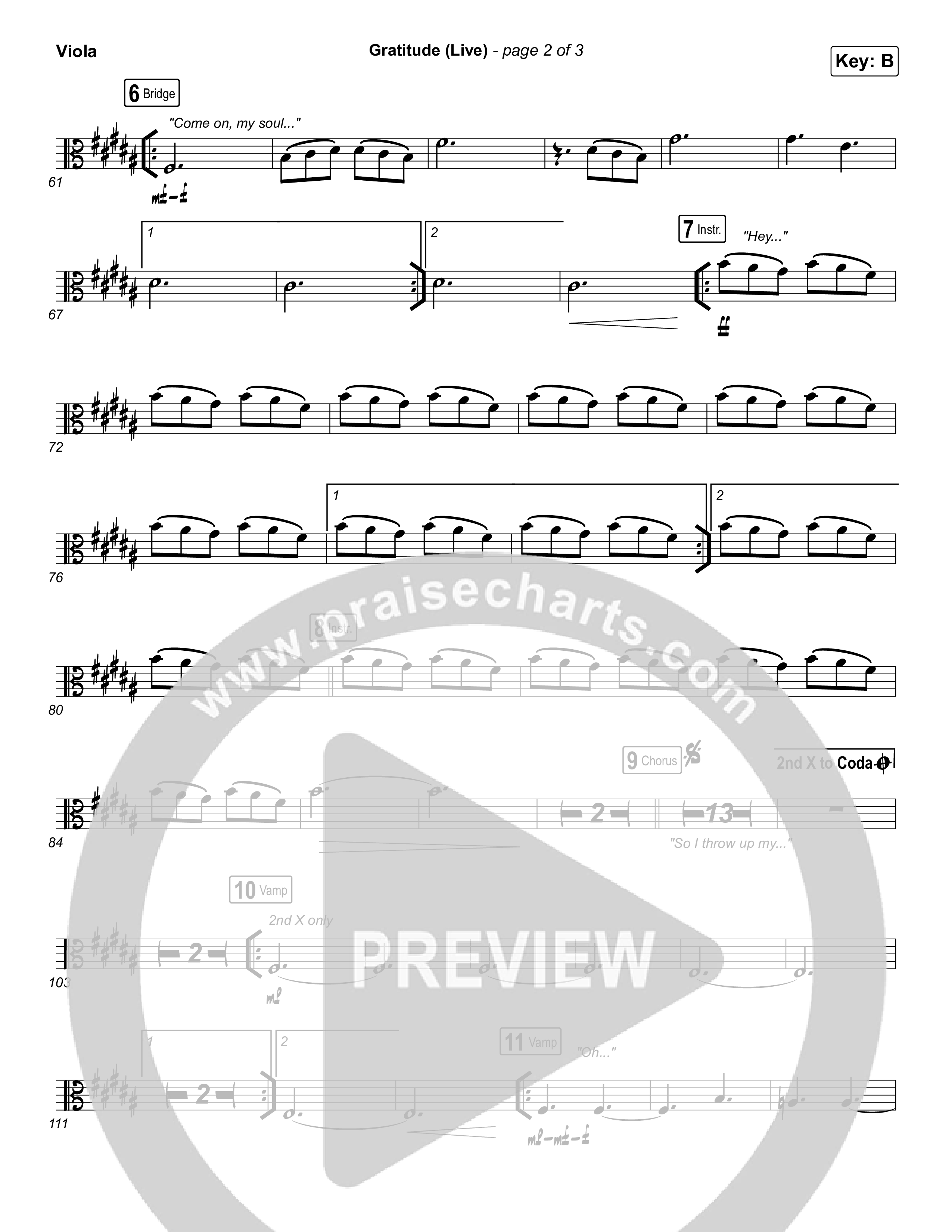 Gratitude (Live) Viola (Brandon Lake)