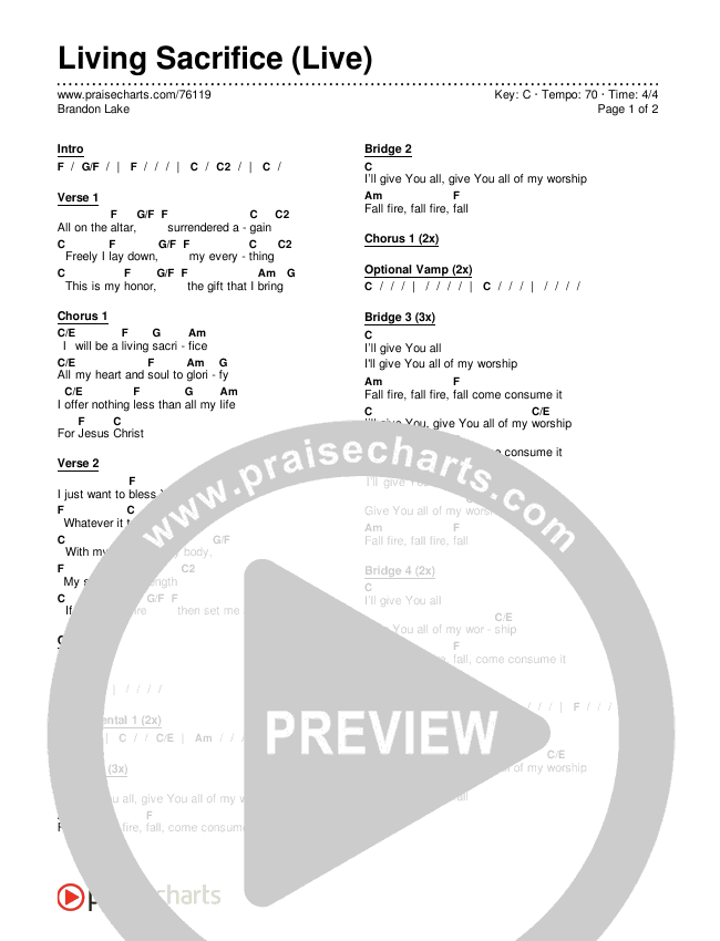 My Sacrifice sheet music for guitar (tablature) (PDF)