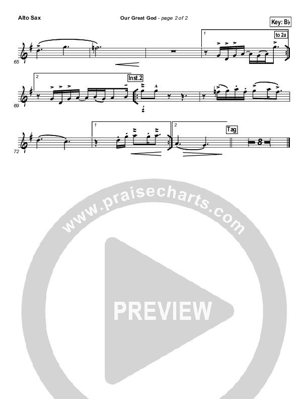 Our Great God Alto Sax (Todd Agnew)